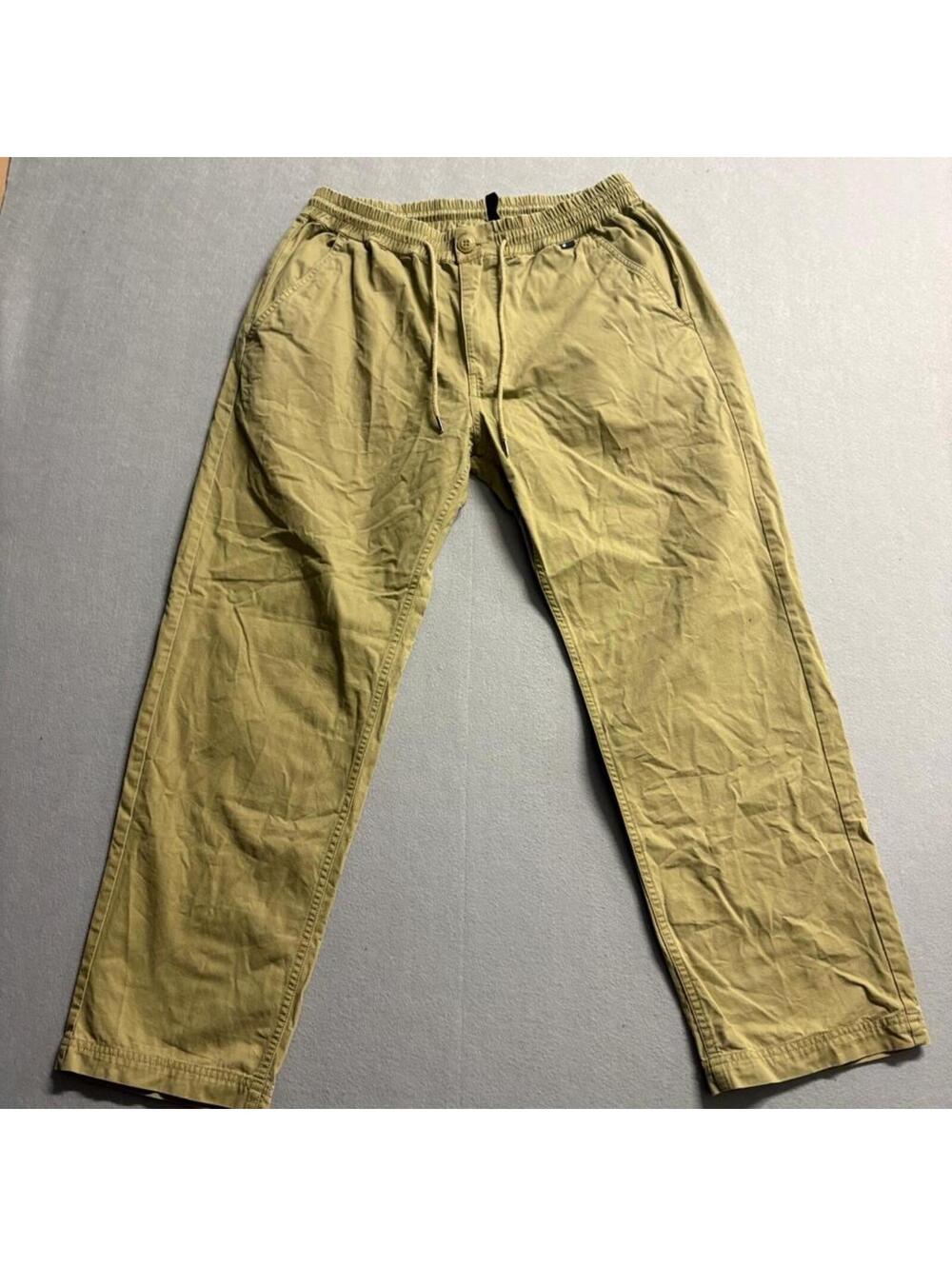 The Hundreds Mens Pants XL Khaki Tan Cotton Elastic Drawstring Waist Chino